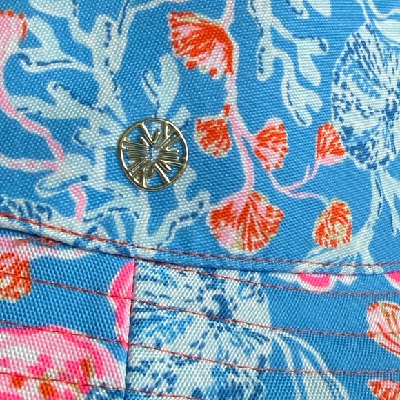 Lilly Pulitzer Reversible Sun Hat Bahamian Rhapsody GWP UPF 50+ EUC - Picture 7 of 9